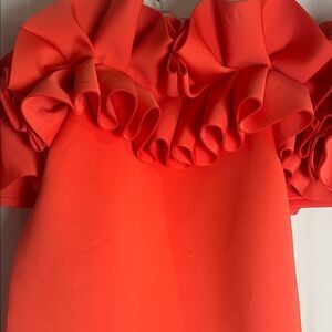 Ashley Stewart Red Ruffle  Dress
